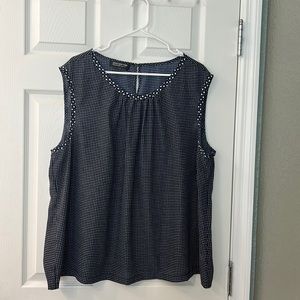 Jones of New York Collection Woman Navy Sleeveless Blouse.